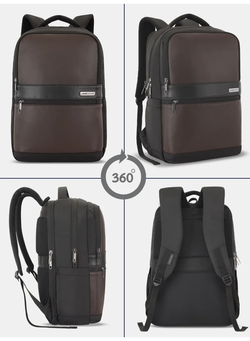 Lavie  Sport Armour26 Laptop Backpack 24L with Trolley sleeve For Men & Women (BLACK/CHOCO)  | Best Price UAE